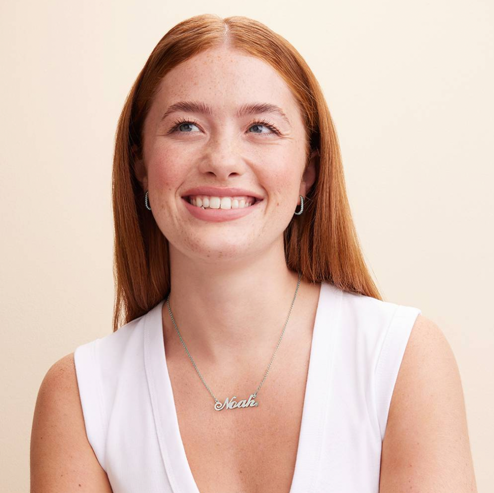 Personalized Classic English Name Necklace with Diamond