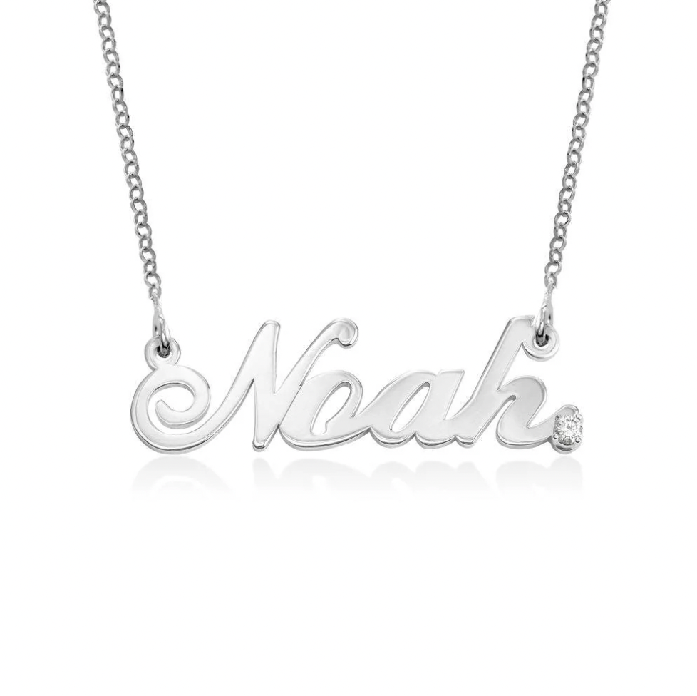 Personalized Classic English Name Necklace with Diamond