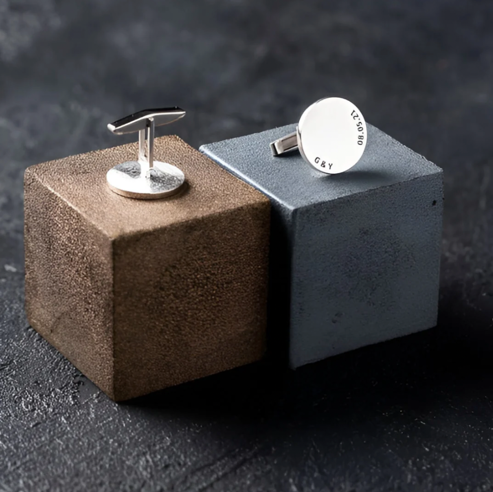 Engraved Name Cufflink In Different Patterns & Fonts