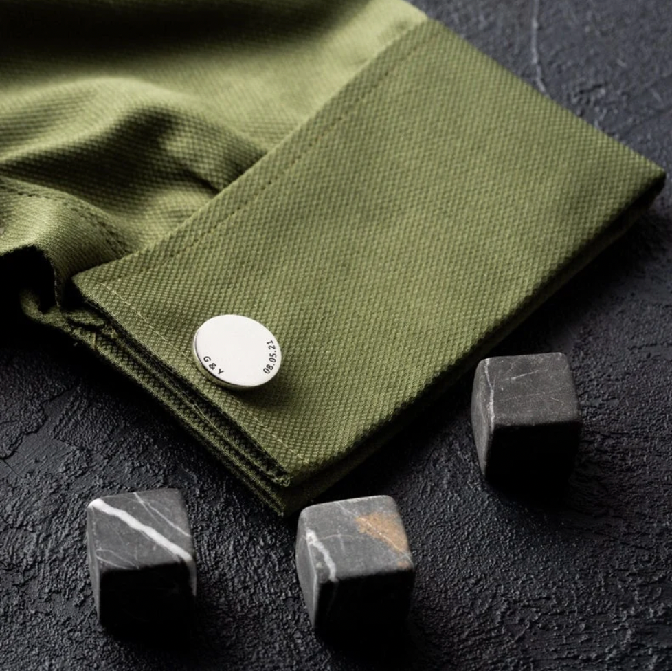 Engraved Name Cufflink In Different Patterns & Fonts