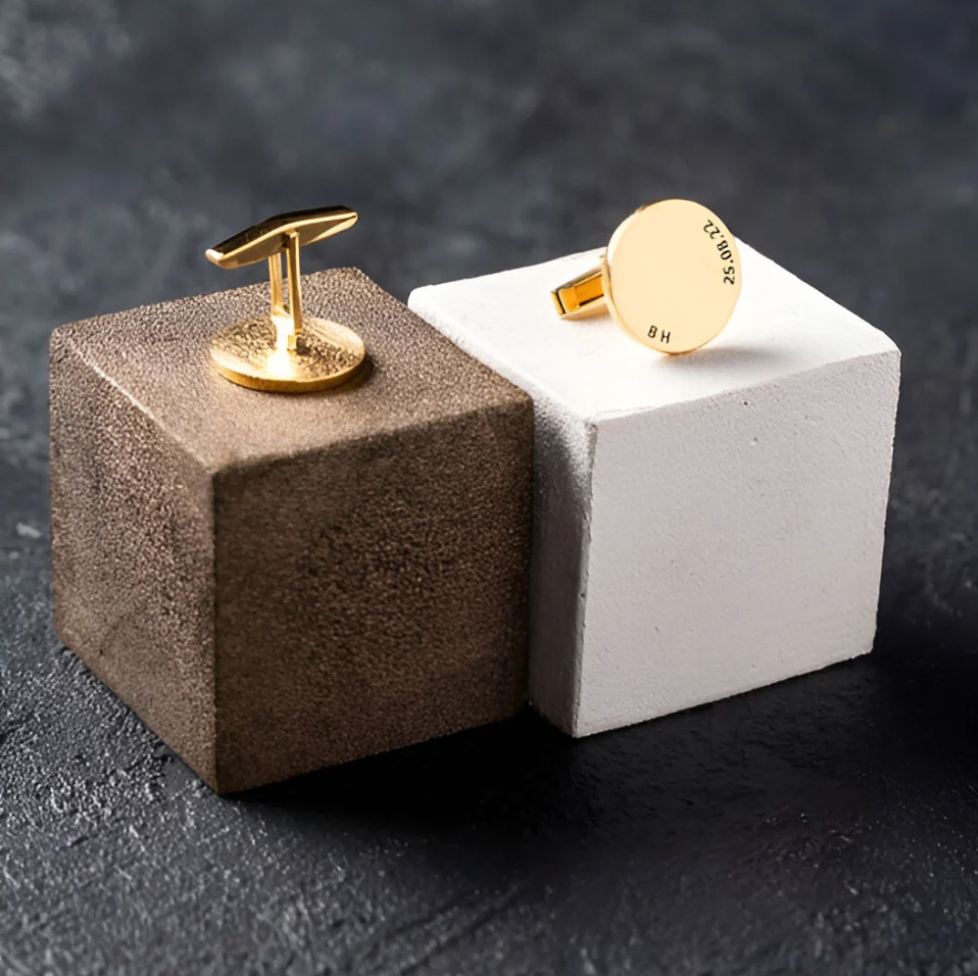 Engraved Name Cufflink In Different Patterns & Fonts