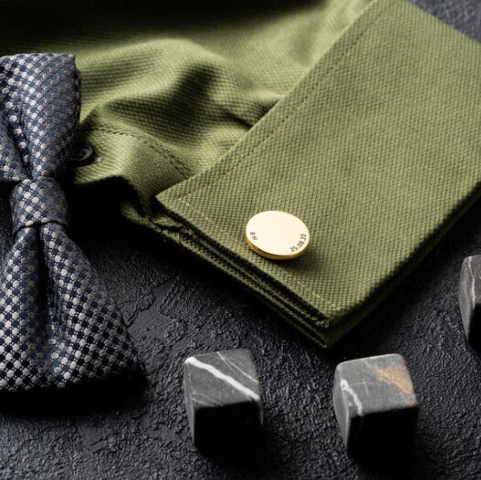 Engraved Name Cufflink In Different Patterns & Fonts