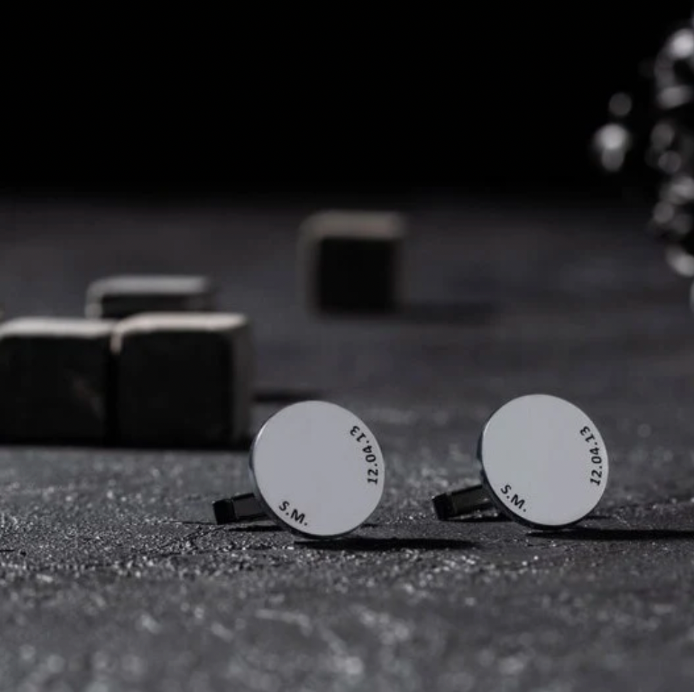 Engraved Name Cufflink In Different Patterns & Fonts