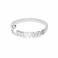 A silver name ring featuring the name  in a cursive script, embellished with a small round clear gemstone on the right side, birthstone ring. gold, rose, silver sterling, jewellery, jewerly, 18K plated. makana jewellery