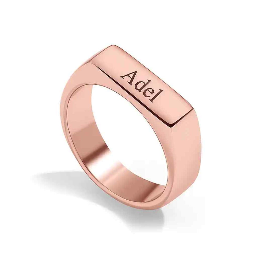 Engraved Stackable Bar Ring