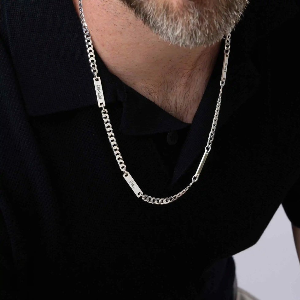 Personalized Multi Name Necklace For Men