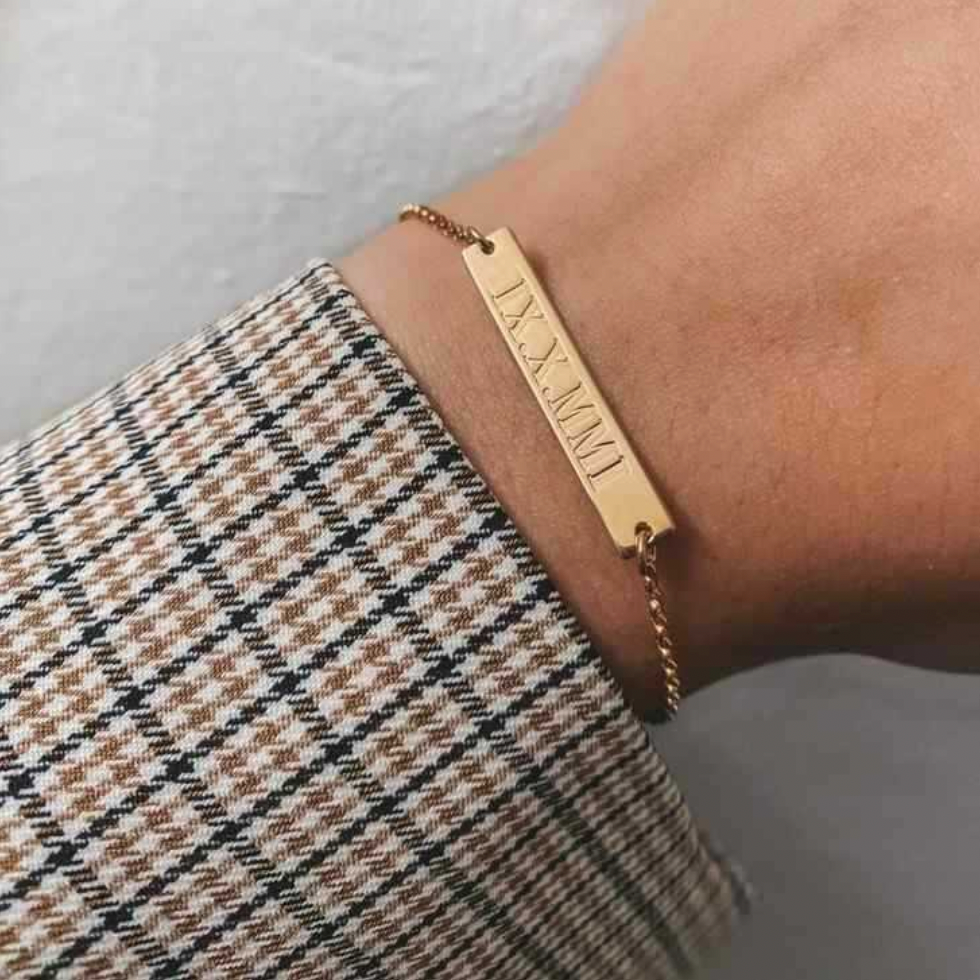 Personalized Roman Number Bracelet