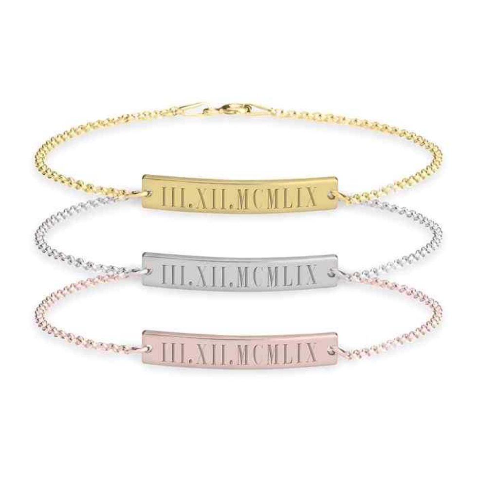 Personalized Roman Number Bracelet