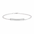 Silver bracelet with engraved message on a white background. gold plated, rose gold plated, sterling silver 925. makana jewelry, jewellery.