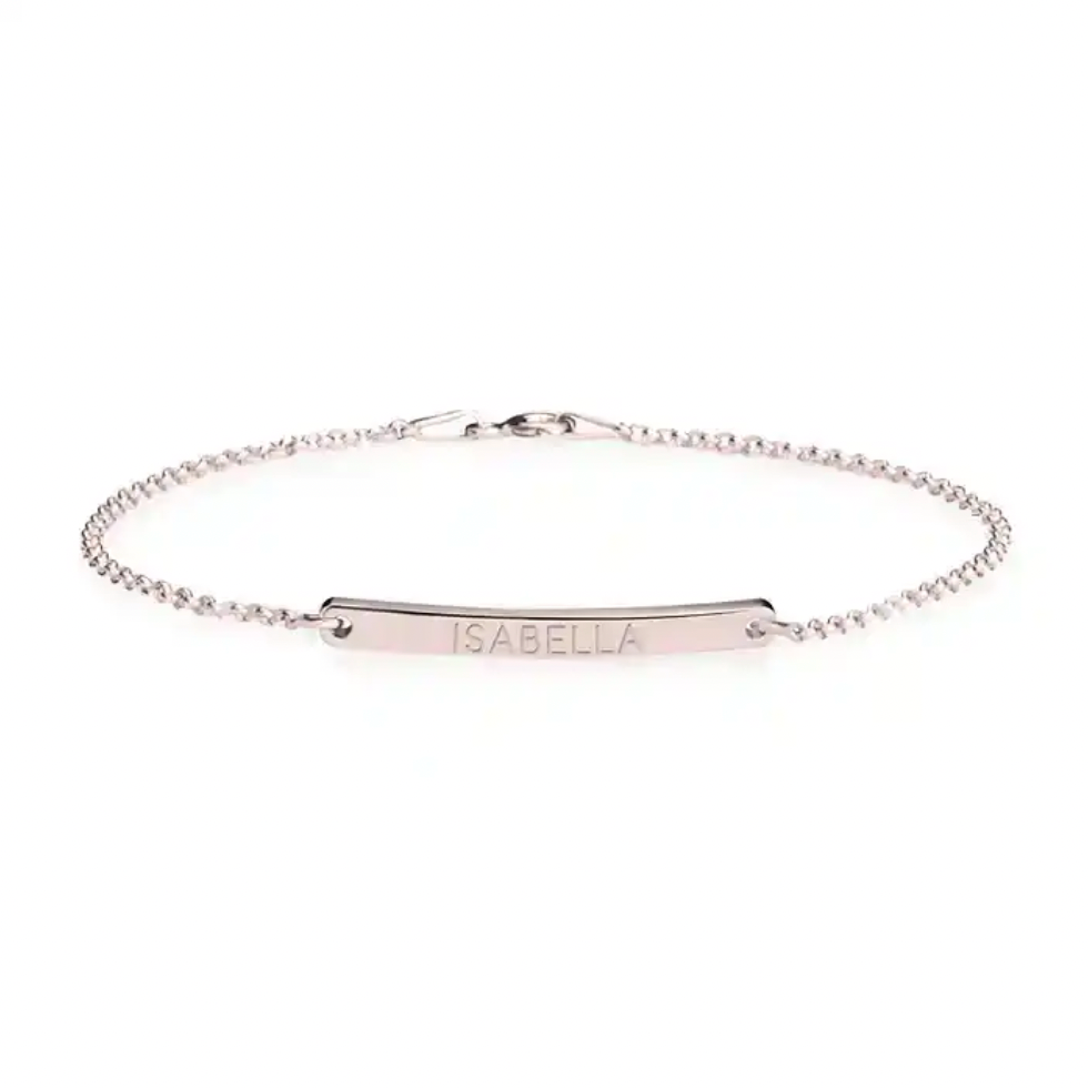Skinny Engraved Bar Bracelet