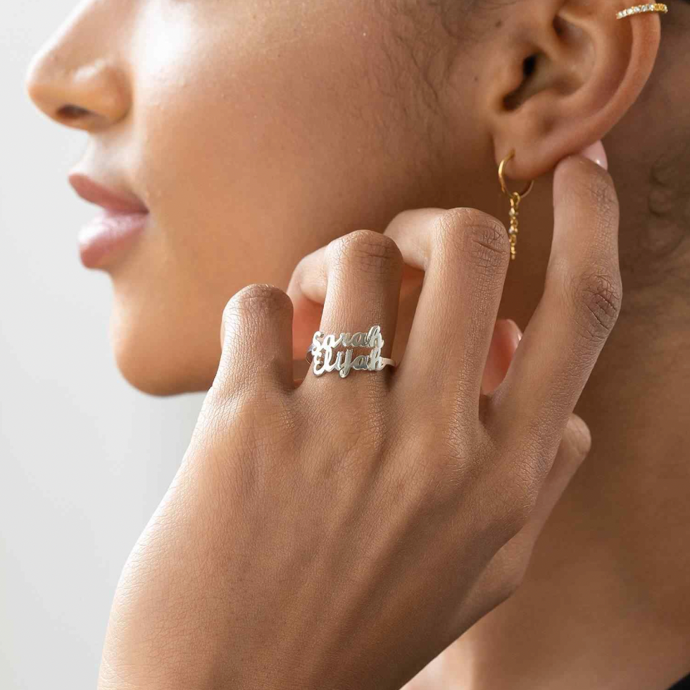 Personalized Two Names Ring