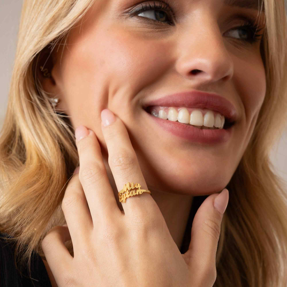 Personalized Two Names Ring