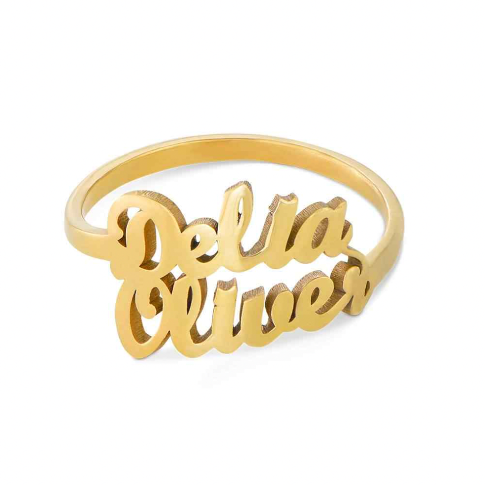 Personalized Two Names Ring
