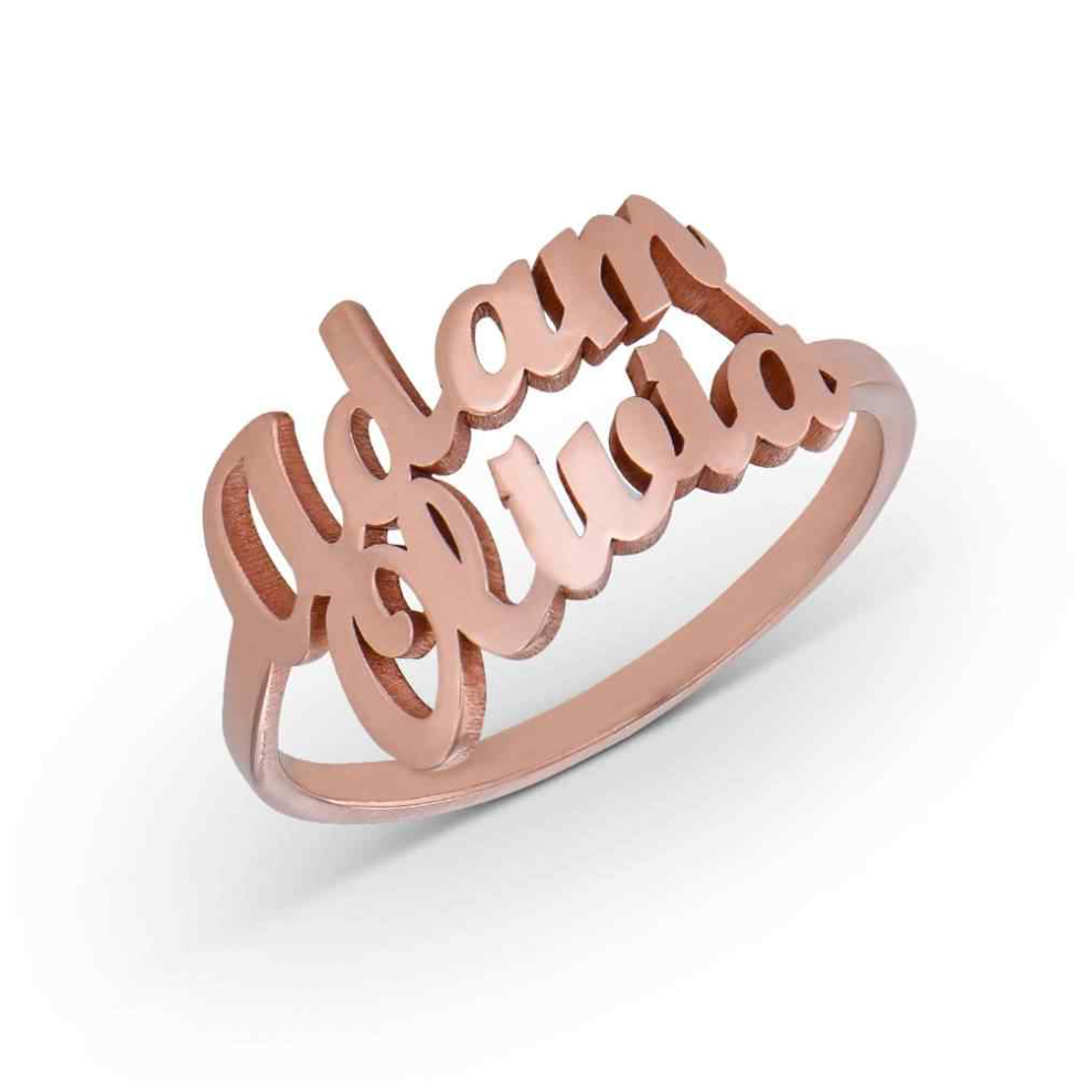 Personalized Two Names Ring