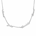 A silver chain necklace with one to four personalized name. gold, rose gold, sterling silver. makana jewellery. jewelry. plated 18k plating. Dubai
