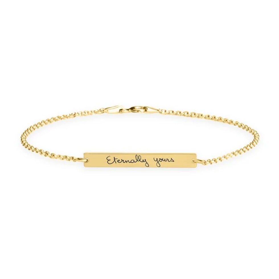 Personalized signature Name Bangle.silver. gold . rose gold. plated. makana jewellery, jewelry. 18k