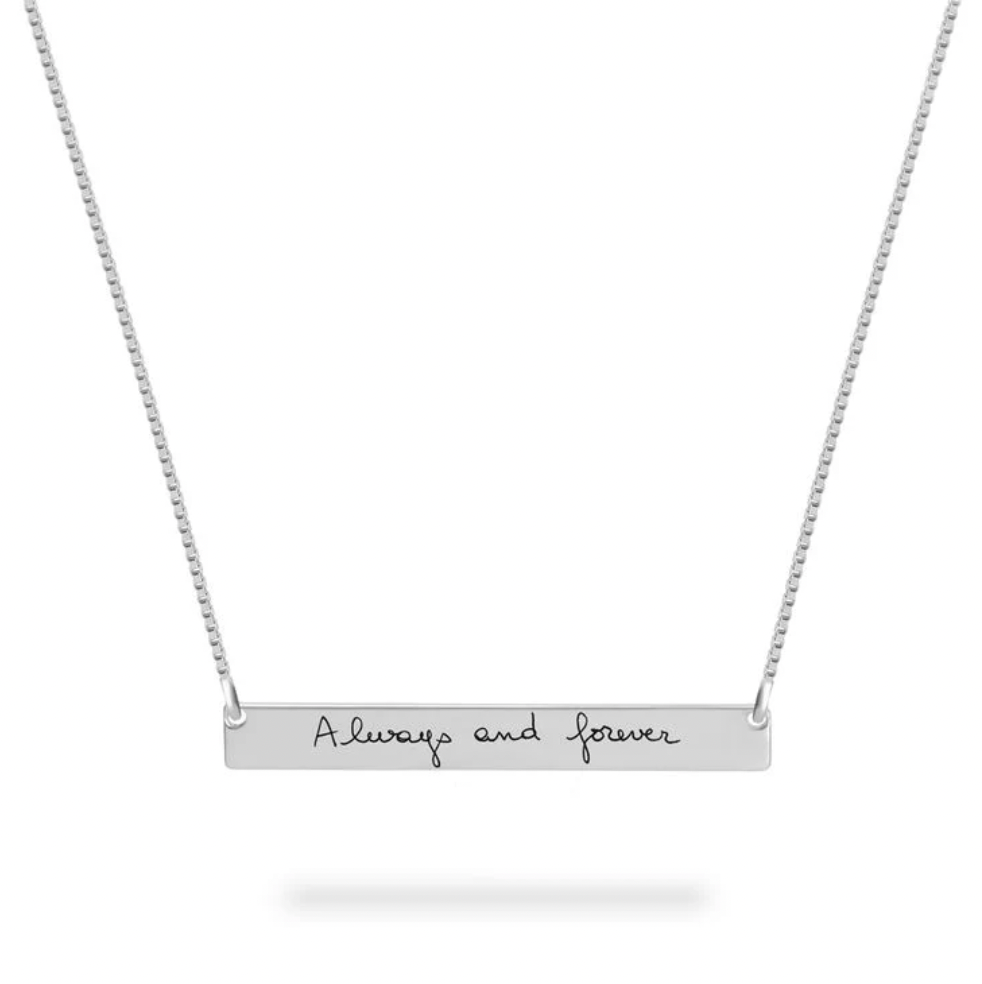 Silver chain with engraved message. gold plated, rose gold plated, sterling silver 925. makana jewelry, jewellery. 18k