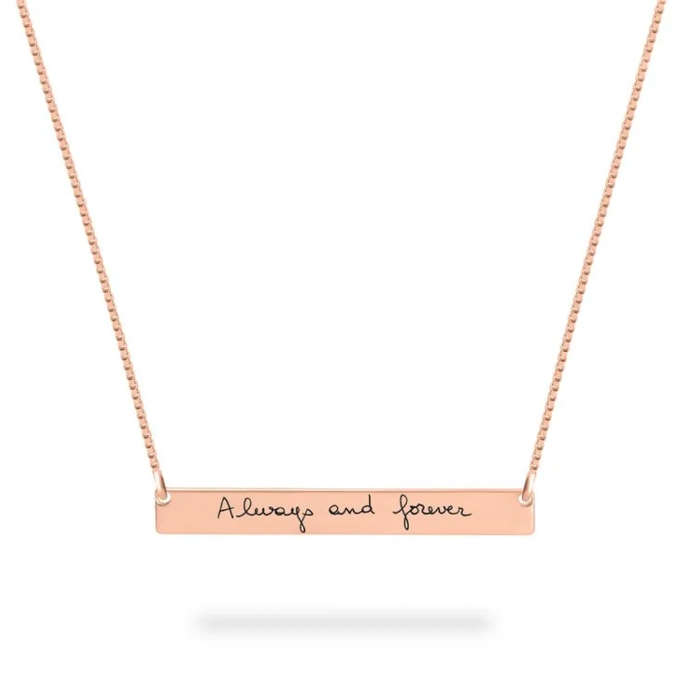 Personalized Signature Handwriting Bar Necklace