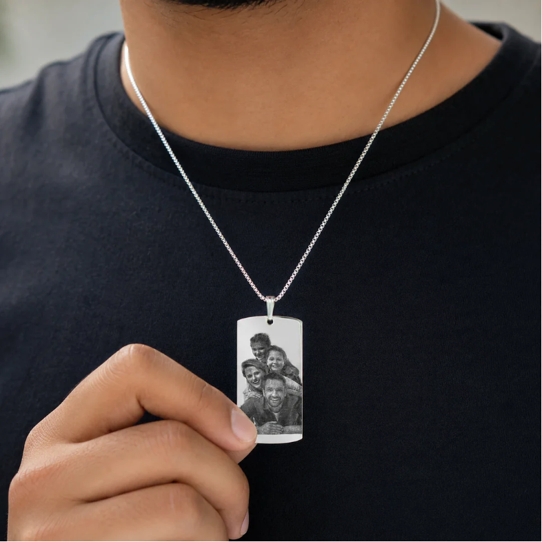 Dog Tag Picture Necklace