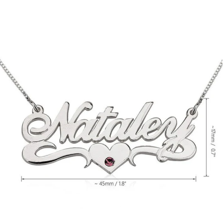 Birthstone Name Necklace