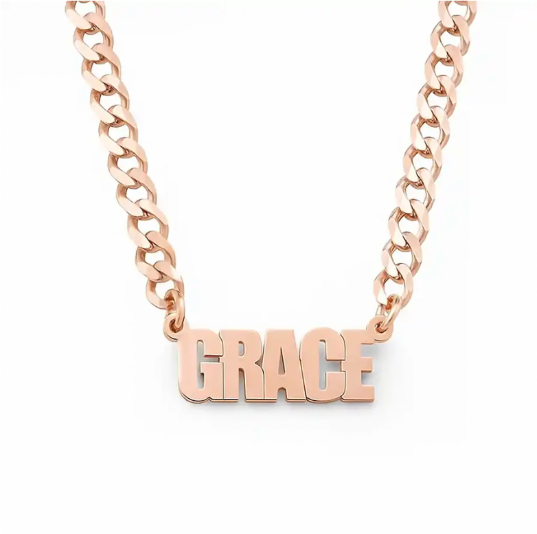 Thick Chain Name Necklace