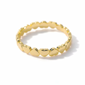 Gold ring with heart-shaped beads . Tiny heart stackable ring. gold.silver. rose gold. plated. gold. silver. rose gold. plated 18k solid sterling silver. makana jewellery jewelry