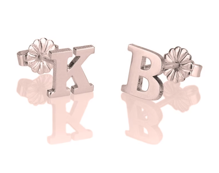 Initial Stud Earrings
