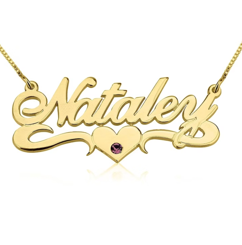 Birthstone Name Necklace